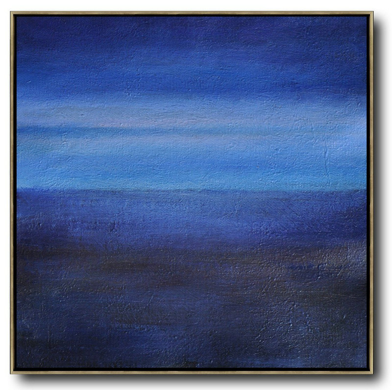 Abstract Painting Extra Large Canvas Art,Oversized Abstract Landscape Painting,Large Living Room Decor,Dark Blue,Sky Blue,Black.etc